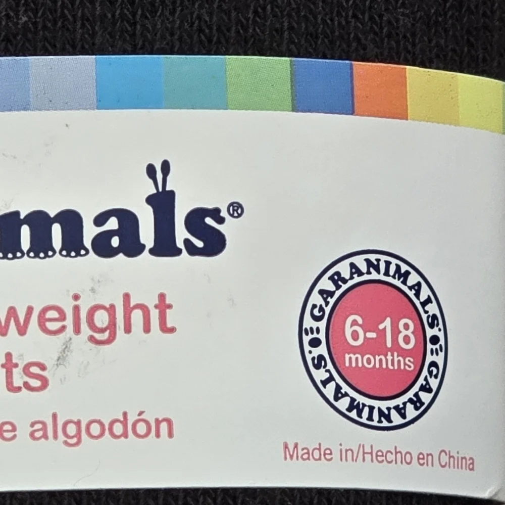 Garanimals Baby Girl 6 18 months Black Pair Heavyweight Cotton Tights New